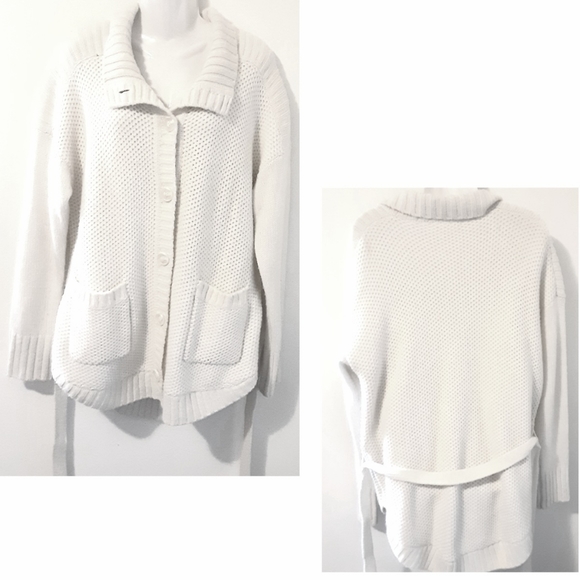 Victoria's Secret Cable Knit Cardigan Waist Tie Size L - Picture 3 of 12